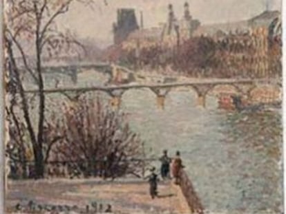 &#039;La Seine vue du Pont-Neuf, au fond le Louvre&#039;, de Pissarro. 