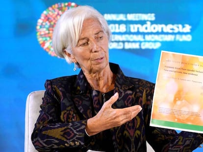 Christine Lagarde, en la reciente reunión del FMI en Bali.