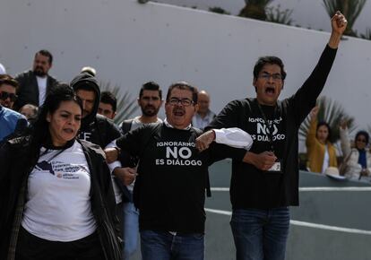 Jueces, magistrados y trabajadores del poder judicial se manifiestan contra la reforma judicial en Zacatecas.