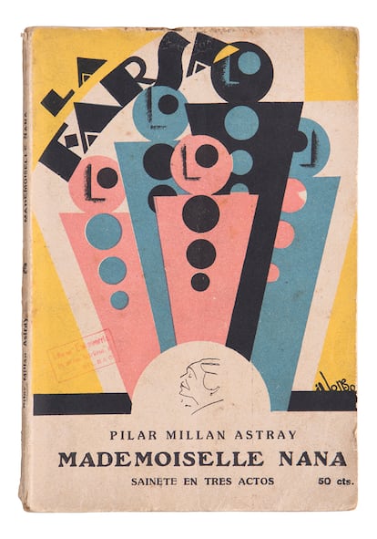 Portada del ilustrador Alonso para el sainete en tres actos ‘Mademoiselle Nana’, de la escritora Pilar Millán Astray.