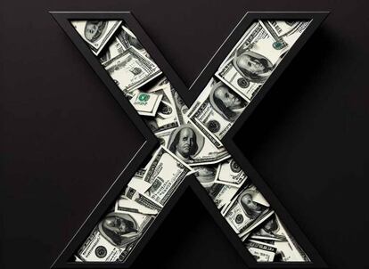 Logotipo de X con dinero