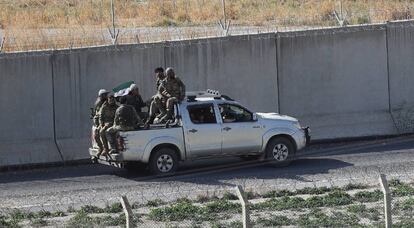 Fuerzas sirias apoyadas por Turquía, el 13 de octubre de 2019, en la frontera entre ambos países.