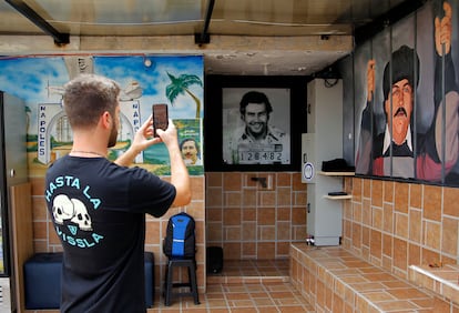 Tourists at the Pablo Escobar museum in Medellin, Colombia
