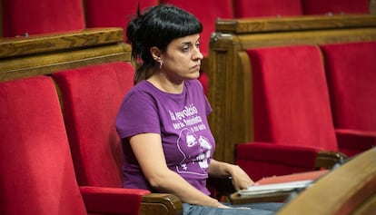 Anna Gabriel, en un ple al Parlament.