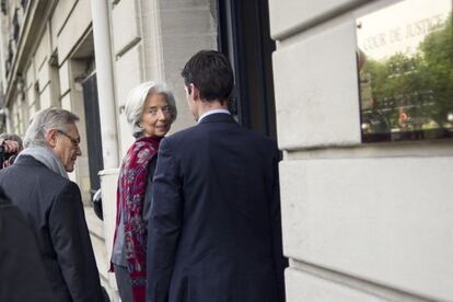 Lagarde, a su llegada este viernes a la Corte Judicial de la República, en París.