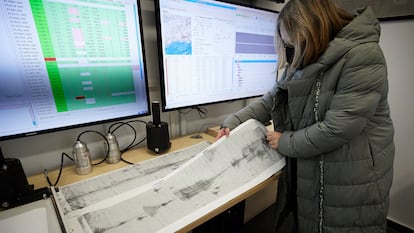 Reflejo en el sismógrafo de los últimos terremotos ocurridos en Granada recogido por el Instituto Andaluz de Geofísica.