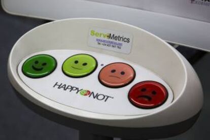 Los botones para valorar el servicio de HappyorNot