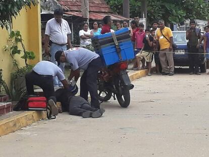 Uno de los asesinados en Coatzacoalcos, Veracruz.