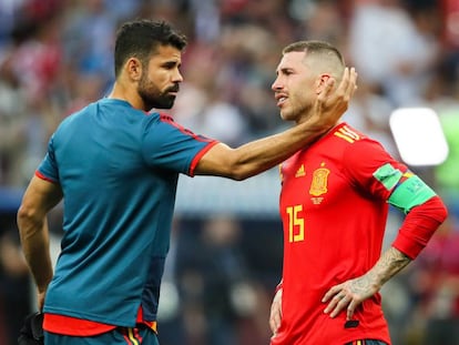 Costa y Ramos, tras la eliminación de España.