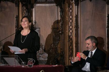 Ada Colau y Jaume Collboni en las fiestas de la Mercè.