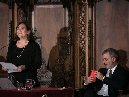 Ada Colau y Jaume Collboni en las fiestas de la Mercè.