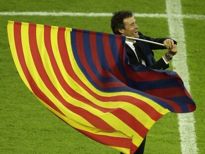 Luis Enrique, a Berlín, després de conquerir la seva primera Champions.