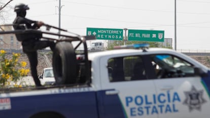 Un control de policía en el Estado de Tamaulipas, en abril de 2018. 