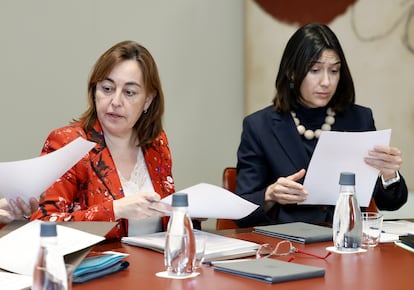 La consejera Sílvia Paneque y la de Interior, Núria Parlon, en un momento del Consell Executiu.