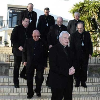 Reunión de los obispos andaluces en Córdoba en enero de este año. En primer término, Carlos Amigo Vallejo.