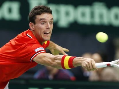 Bautista, durante el paritdo.
