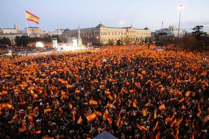 Manifestación contra la política antiterrorista de Zapatero (marzo 2007). Eran dos millones de personas según la Comunidad de Madrid.