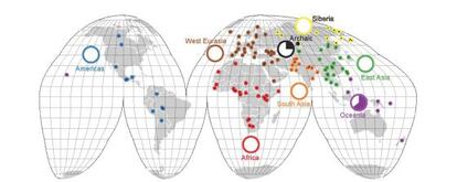 Mapa de las poblaciones analizadas en el estudio.