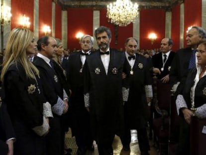 El presidente del Supremo, Carlos Lesmes, en su toma de posesión.