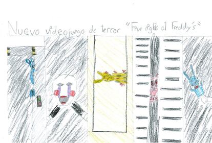 A David Lobillo Jan, de nueve años, le gustan los videojuegos y dibuja las cinco versiones de uno sobre terror.