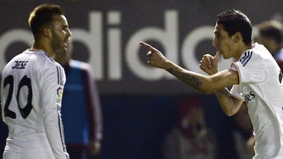 Jesé Rodríguez, junto a Dí María, durante el encuentro de Copa del Rey ante Osasuna