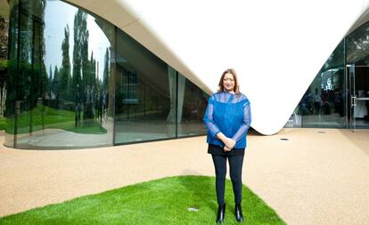 La arquitecta Zaha Hadid, en la inauguración de la Serpentine Sackler Gallery de Londres en 2013.