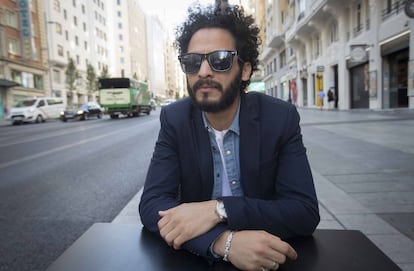 El actor Nourredine El attab una mañana reciente en la Gran Vía de Madrid.