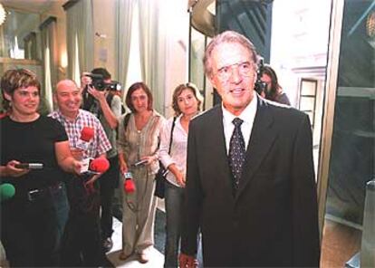 Manuel María Zorrilla, presidente del Tribunal Superior vasco, a su llegada al Parlamento de Vitoria.