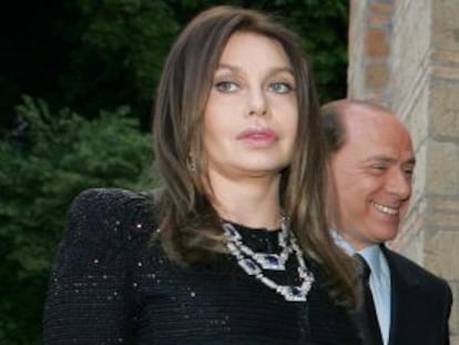 Veronica Lario y Silvio Berlusconi durante la época en que eran pareja.