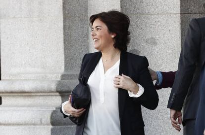 Soraya Saenz de Santamaria at the Supreme Court in Madrid on Tuesday.