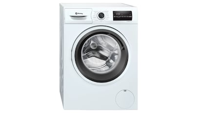 Este modelo de lavadora Balay de 8 kilogramos de carga se vende en color blanco.
