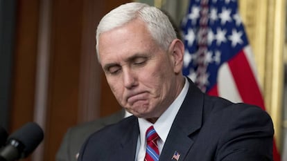 Pence, en la Casa Blanca, este mismo jueves.