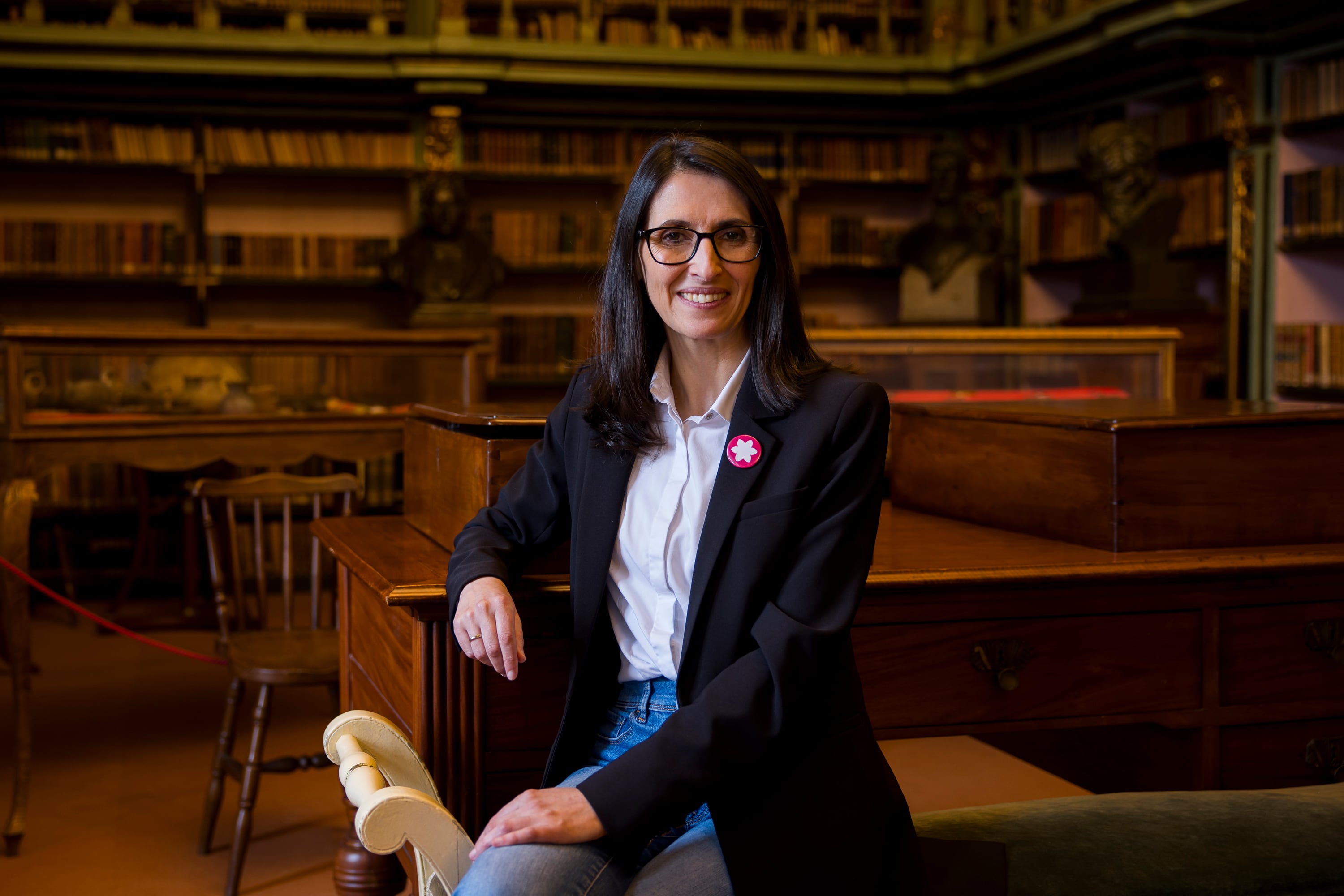 La nueva rectora de la Universidad de Santiago, el pasado viernes en la Biblioteca América del Pazo de Fonseca de la capital gallega.
