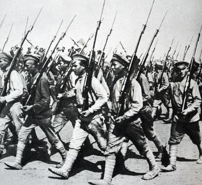 Guerra civil rusa en 1918.