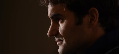 Federer, durante una rueda de prensa en Londres.