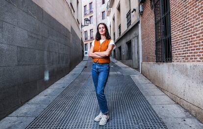 Rita Maestre, este lunes en los alrededores de la plaza de la Villa de Madrid.