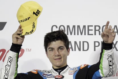 Maverick Viñales celebra su victoria en Moto3