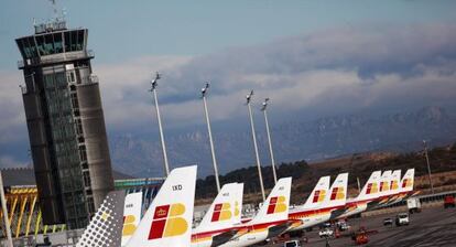 Aviones de Iberia en Madrid-Barajas