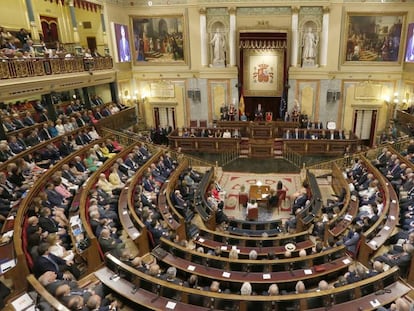 Vista general del hemicíclo del Congreso de los Diputados.