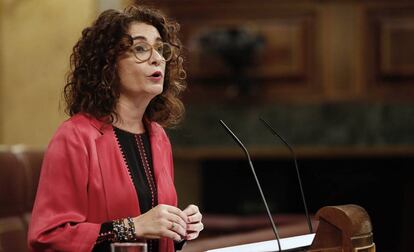 La ministra de Hacienda en funciones, María Jesús Montero, el martes.