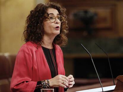 La ministra de Hacienda en funciones, María Jesús Montero, el martes.