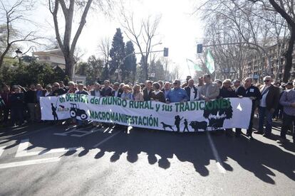 Manifestación de organizaciones del mundo rural el domingo pasado en Madrid.