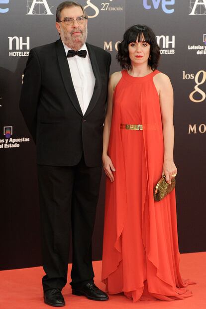 El presidente de la Academia de Cine, Enrique González Macho, y la vicepresidenta, la guionista, Judith Colell, a su llegada a la alfombra roja.