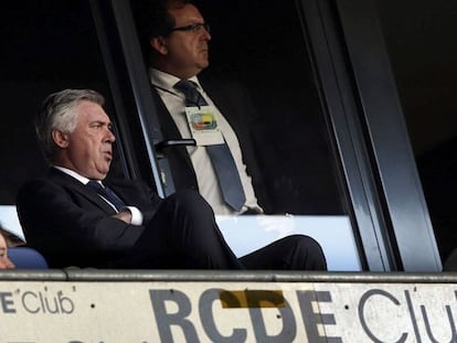 Ancelotti, en la grada del Power8 de Cornell&agrave;.