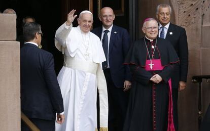O Papa e Chaput, neste sábado na Filadélfia.