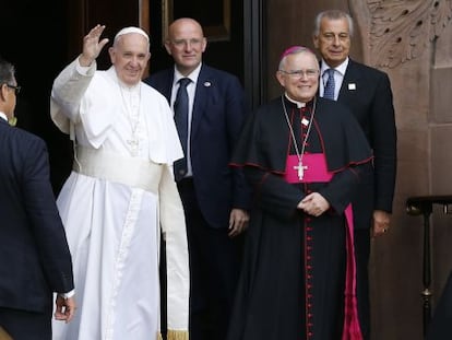 O Papa e Chaput, neste sábado na Filadélfia.