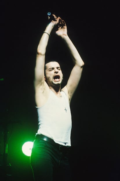 Dave Gahan en un momento de la gira 'Devotional' en Bruselas el 25 de mayo de 1993.