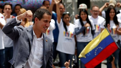 El líder opositor venezolano Juan Guaidó durante un acto en Caracas.