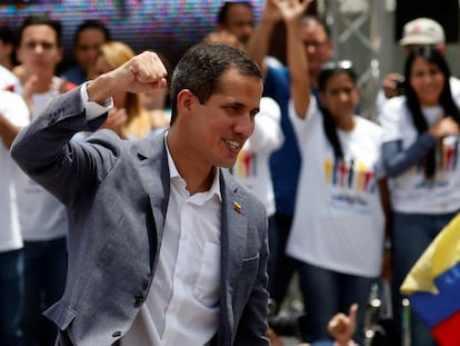 El líder opositor venezolano Juan Guaidó durante un acto en Caracas.