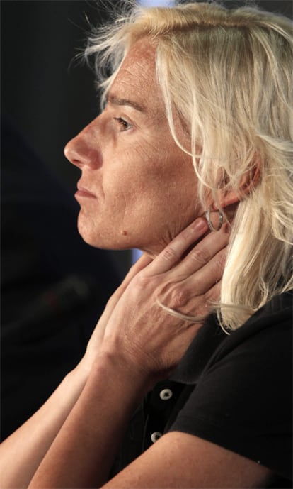 Marta Domínguez, durante la rueda de prensa